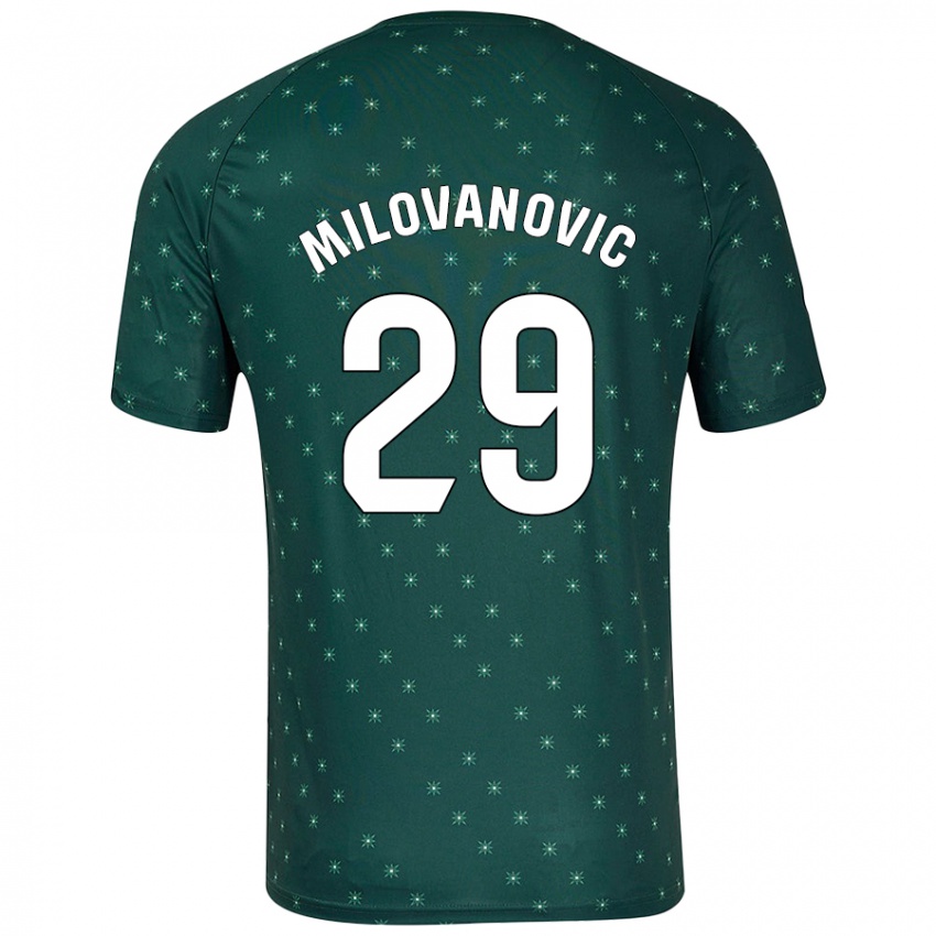 Niño Camiseta Marko Milovanovic #29 Verde Oscuro 2ª Equipación 2024/25 La Camisa