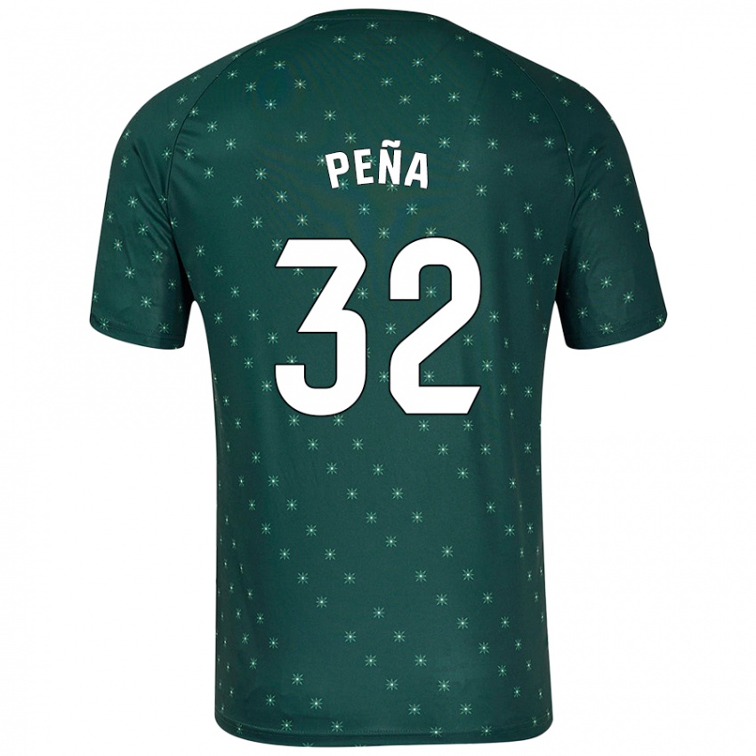 Niño Camiseta Marcos Peña #32 Verde Oscuro 2ª Equipación 2024/25 La Camisa