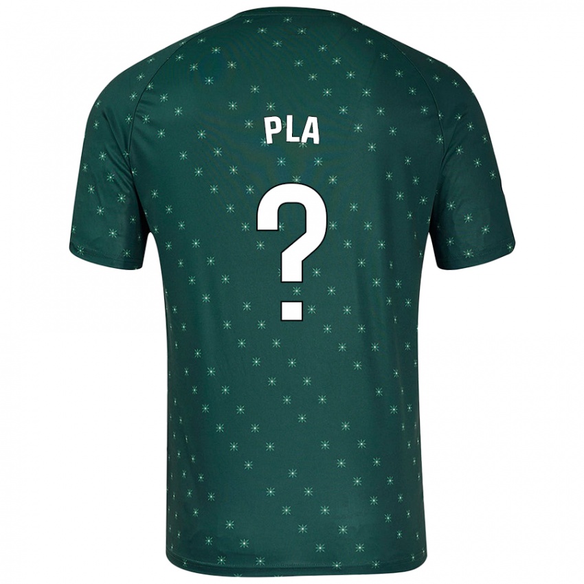 Niño Camiseta Edu Pla #0 Verde Oscuro 2ª Equipación 2024/25 La Camisa