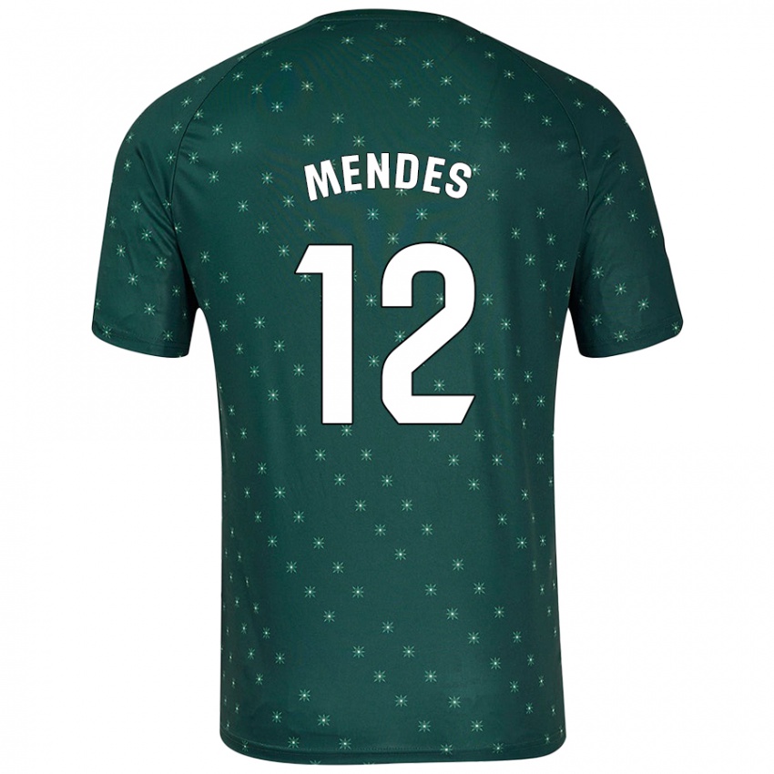 Niño Camiseta Alex Mendes #12 Verde Oscuro 2ª Equipación 2024/25 La Camisa