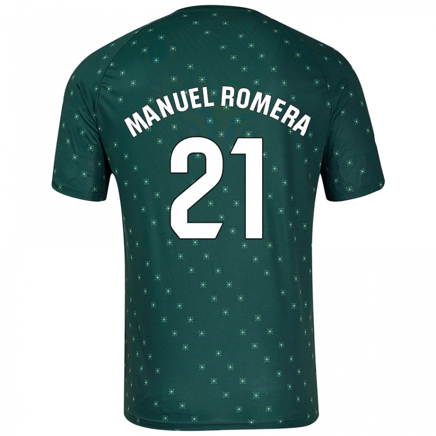 Niño Camiseta José Manuel Romera #21 Verde Oscuro 2ª Equipación 2024/25 La Camisa