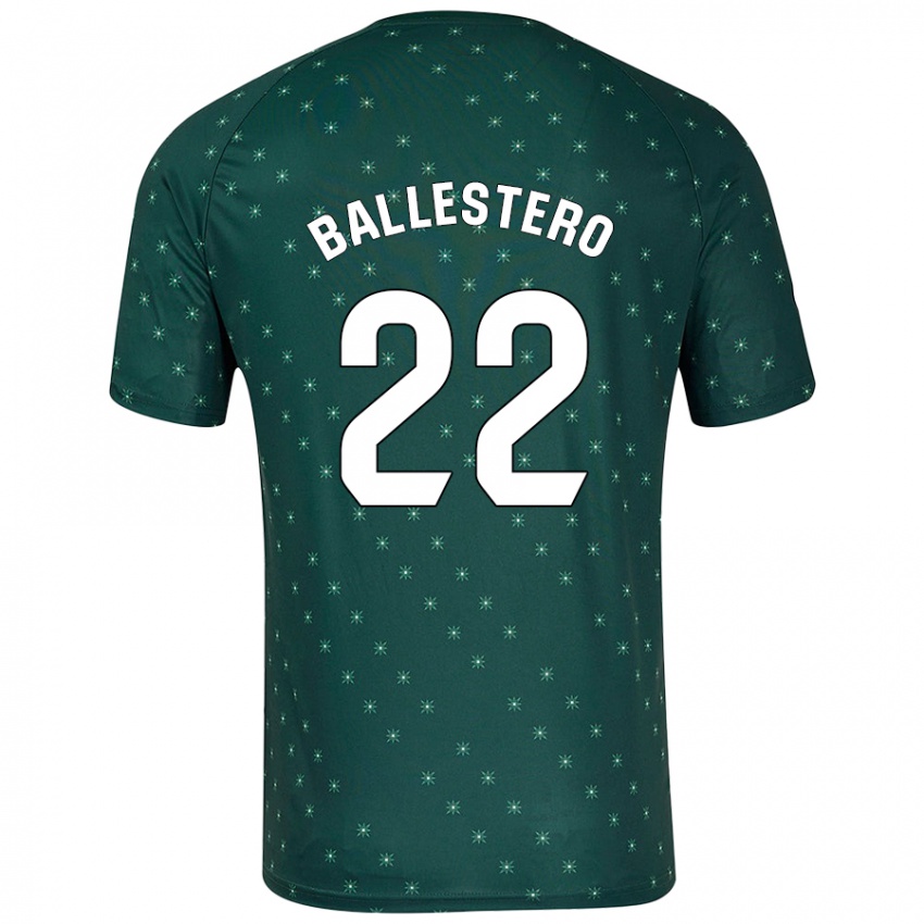 Niño Camiseta Carlos Ballestero #22 Verde Oscuro 2ª Equipación 2024/25 La Camisa