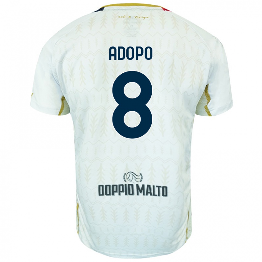 Niño Camiseta Michel Adopo #8 Blanco 2ª Equipación 2024/25 La Camisa