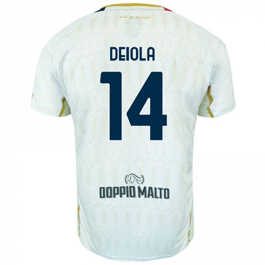 Niño Camiseta Alessandro Deiola #14 Blanco 2ª Equipación 2024/25 La Camisa