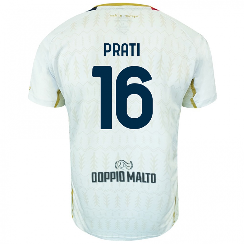 Niño Camiseta Matteo Prati #16 Blanco 2ª Equipación 2024/25 La Camisa