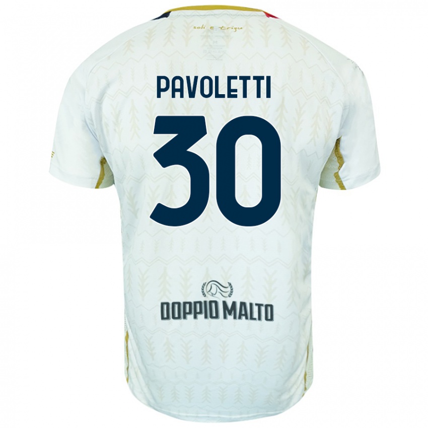 Niño Camiseta Leonardo Pavoletti #30 Blanco 2ª Equipación 2024/25 La Camisa