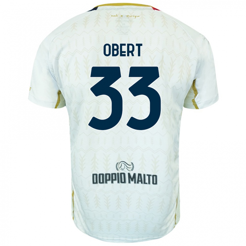 Niño Camiseta Adam Obert #33 Blanco 2ª Equipación 2024/25 La Camisa