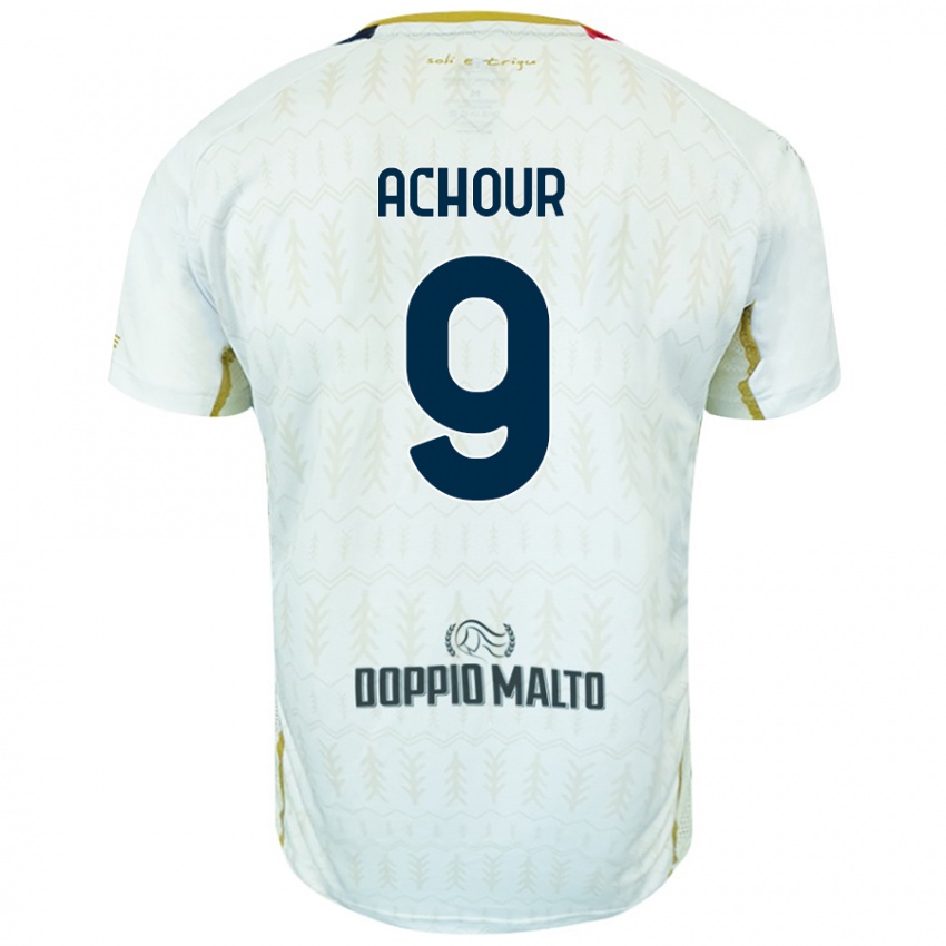 Niño Camiseta Sofiane Achour #9 Blanco 2ª Equipación 2024/25 La Camisa