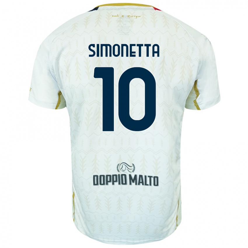 Niño Camiseta Jacopo Simonetta #10 Blanco 2ª Equipación 2024/25 La Camisa