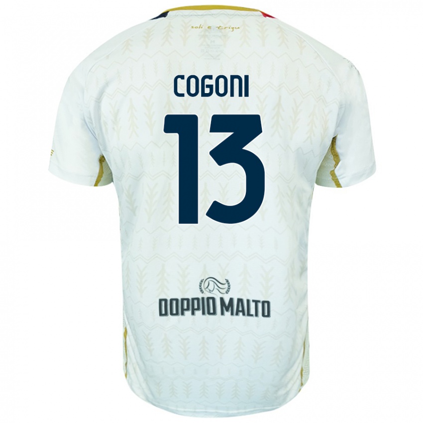 Niño Camiseta Andrea Cogoni #13 Blanco 2ª Equipación 2024/25 La Camisa