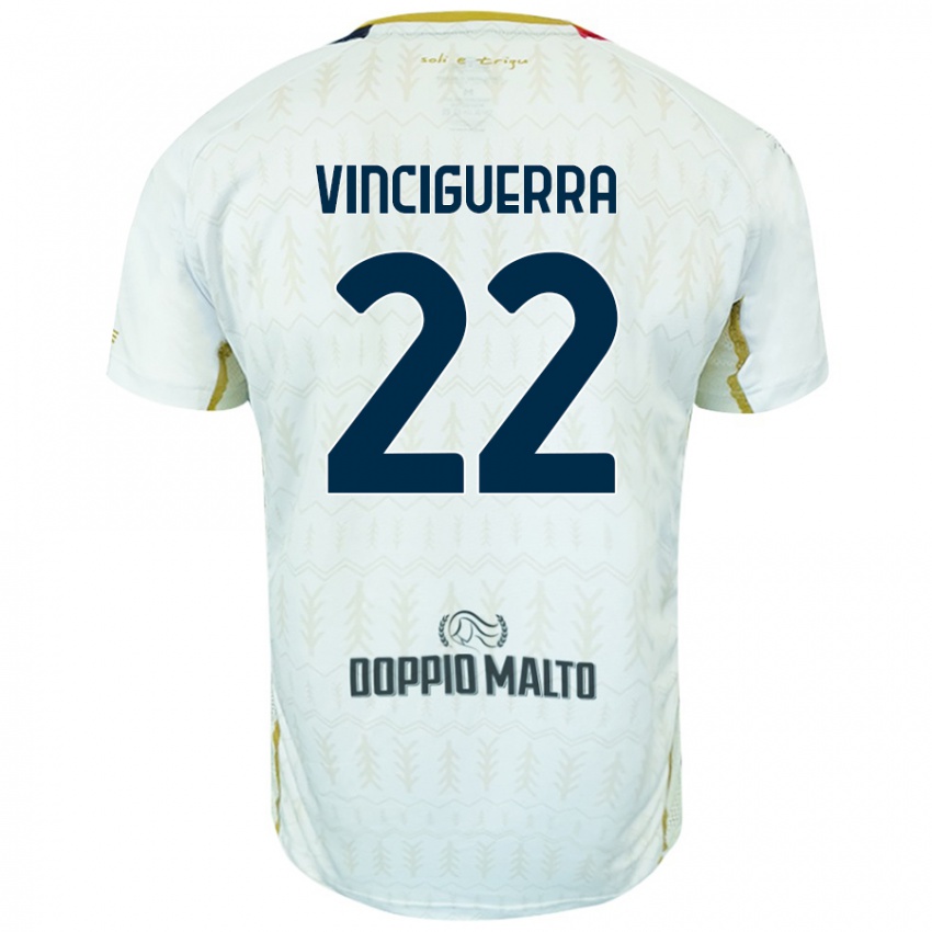 Niño Camiseta Alessandro Vinciguerra #22 Blanco 2ª Equipación 2024/25 La Camisa