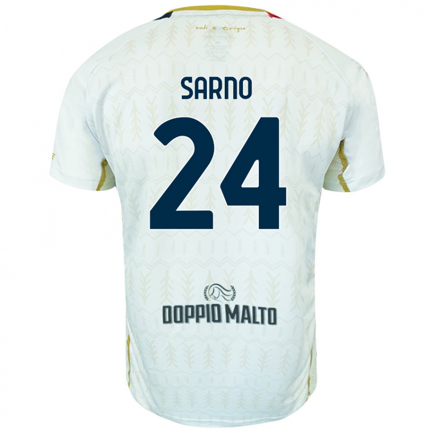 Niño Camiseta Vincenzo Sarno #24 Blanco 2ª Equipación 2024/25 La Camisa