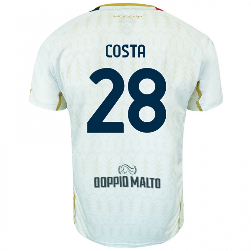 Niño Camiseta Luca Costa #28 Blanco 2ª Equipación 2024/25 La Camisa