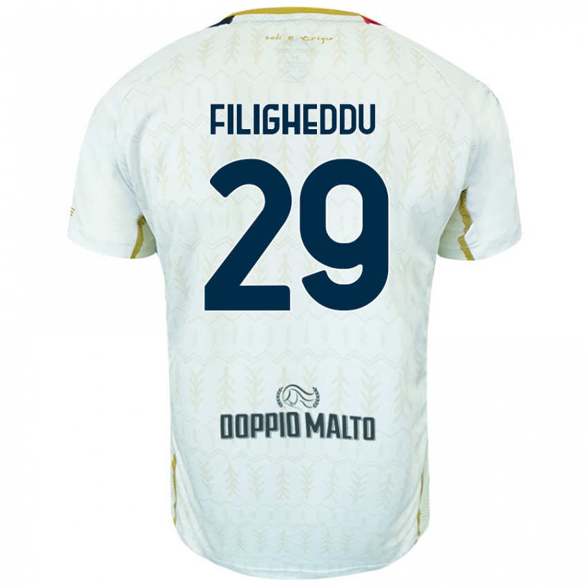 Niño Camiseta Daniele Filigheddu #29 Blanco 2ª Equipación 2024/25 La Camisa