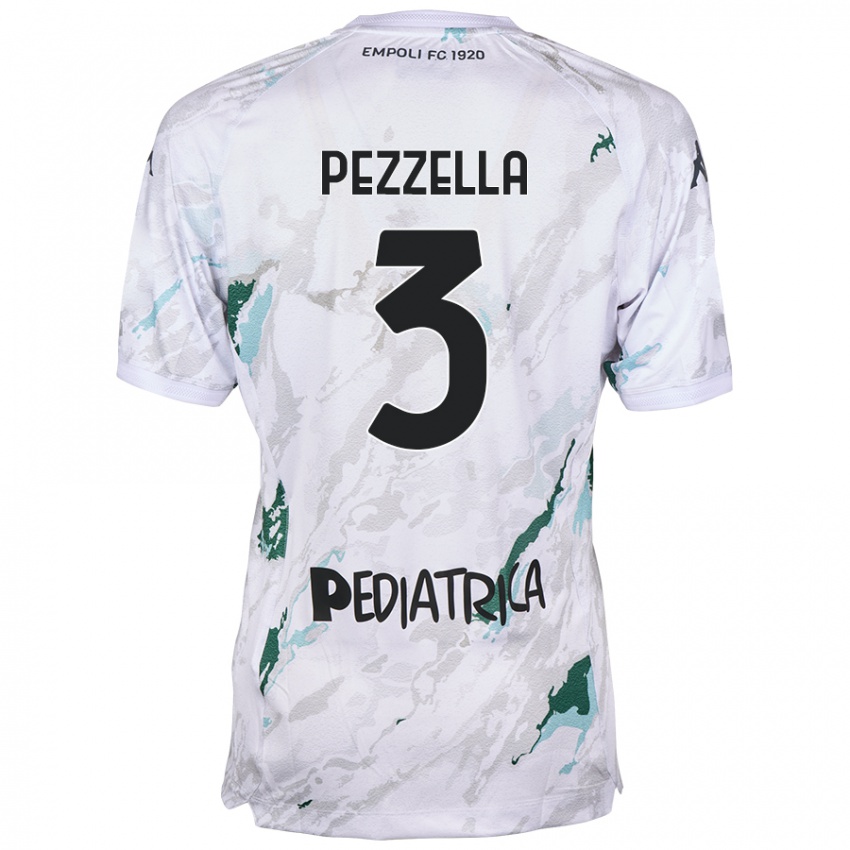 Niño Camiseta Giuseppe Pezzella #3 Gris 2ª Equipación 2024/25 La Camisa