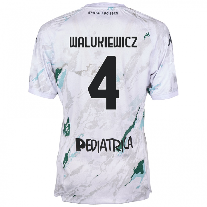 Niño Camiseta Sebastian Walukiewicz #4 Gris 2ª Equipación 2024/25 La Camisa