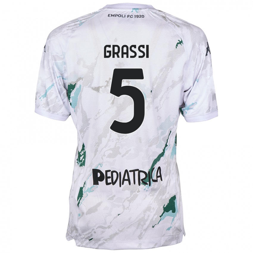 Niño Camiseta Alberto Grassi #5 Gris 2ª Equipación 2024/25 La Camisa