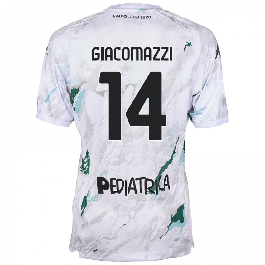 Niño Camiseta Sebastián Giacomazzi #14 Gris 2ª Equipación 2024/25 La Camisa