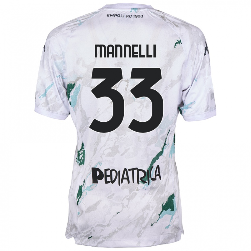 Niño Camiseta Matteo Mannelli #33 Gris 2ª Equipación 2024/25 La Camisa