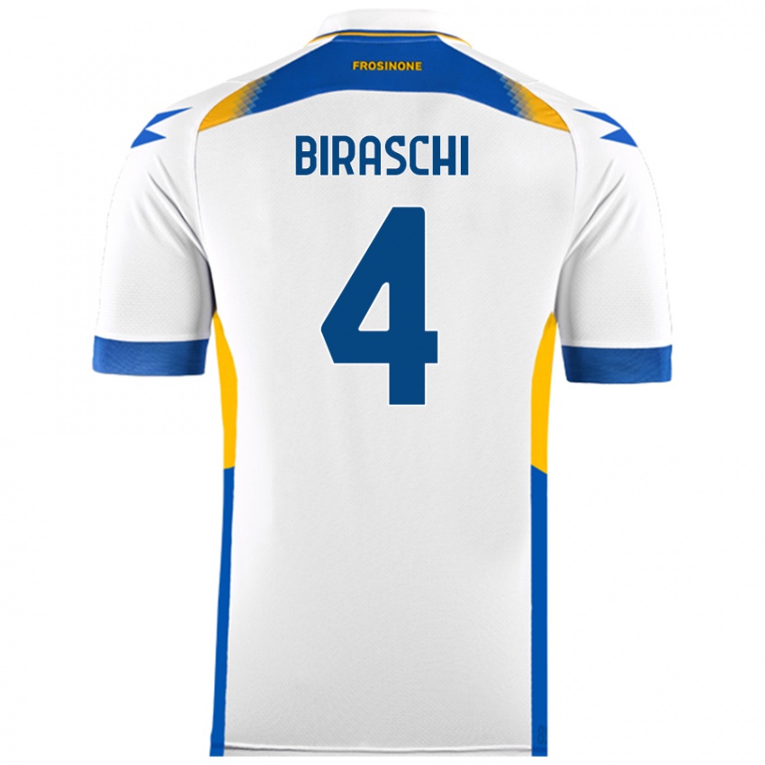 Niño Camiseta Davide Biraschi #4 Blanco 2ª Equipación 2024/25 La Camisa