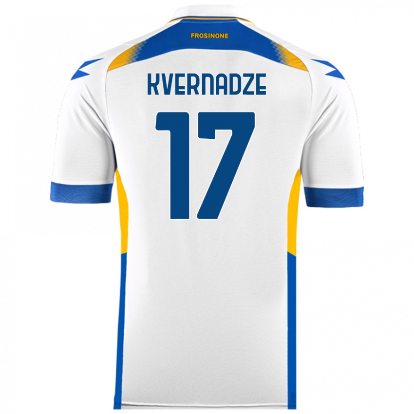 Niño Camiseta Giorgi Kvernadze #17 Blanco 2ª Equipación 2024/25 La Camisa