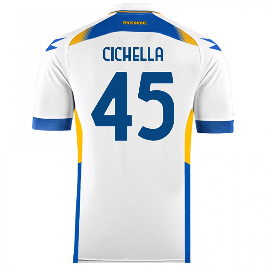 Niño Camiseta Matteo Cichella #45 Blanco 2ª Equipación 2024/25 La Camisa