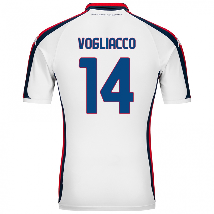 Niño Camiseta Alessandro Vogliacco #14 Blanco 2ª Equipación 2024/25 La Camisa