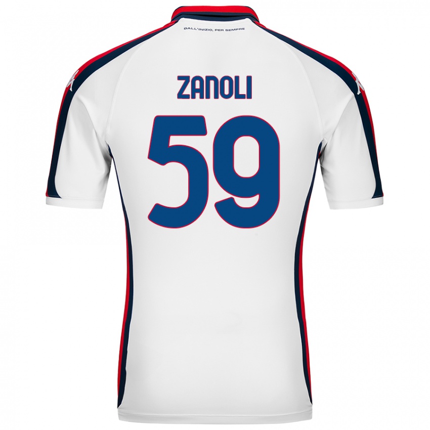 Niño Camiseta Alessandro Zanoli #59 Blanco 2ª Equipación 2024/25 La Camisa