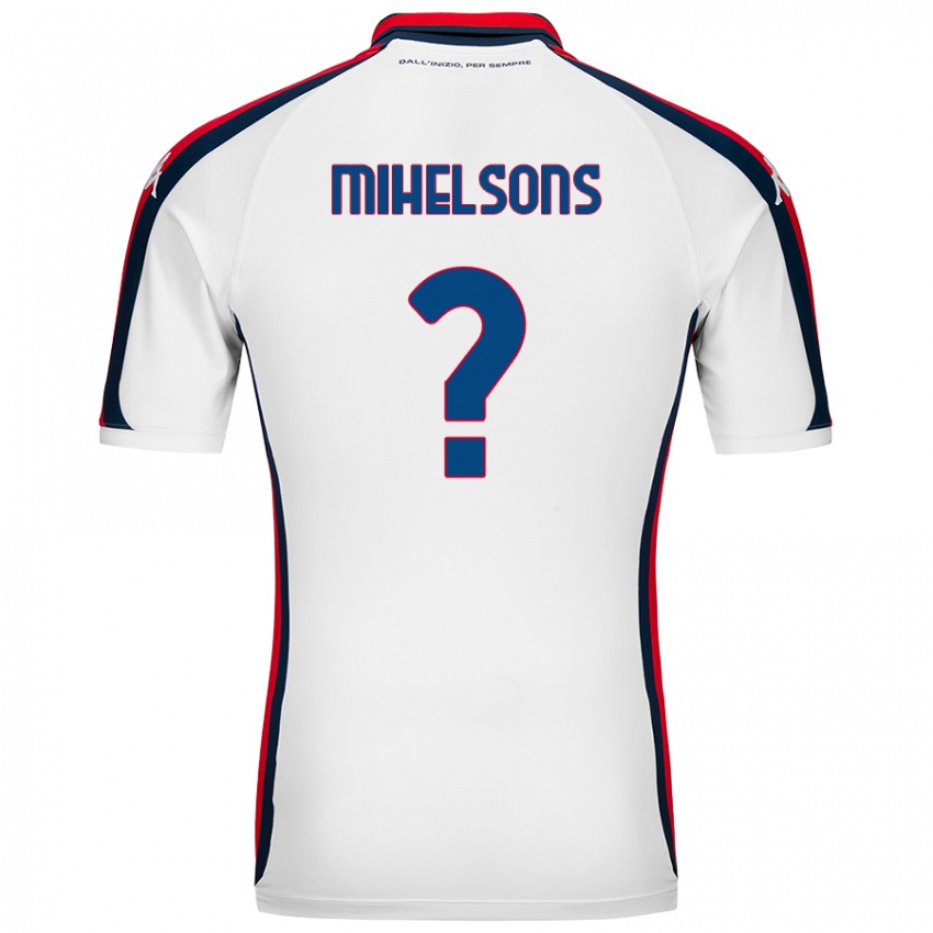 Niño Camiseta Rendijs Mihelsons #0 Blanco 2ª Equipación 2024/25 La Camisa