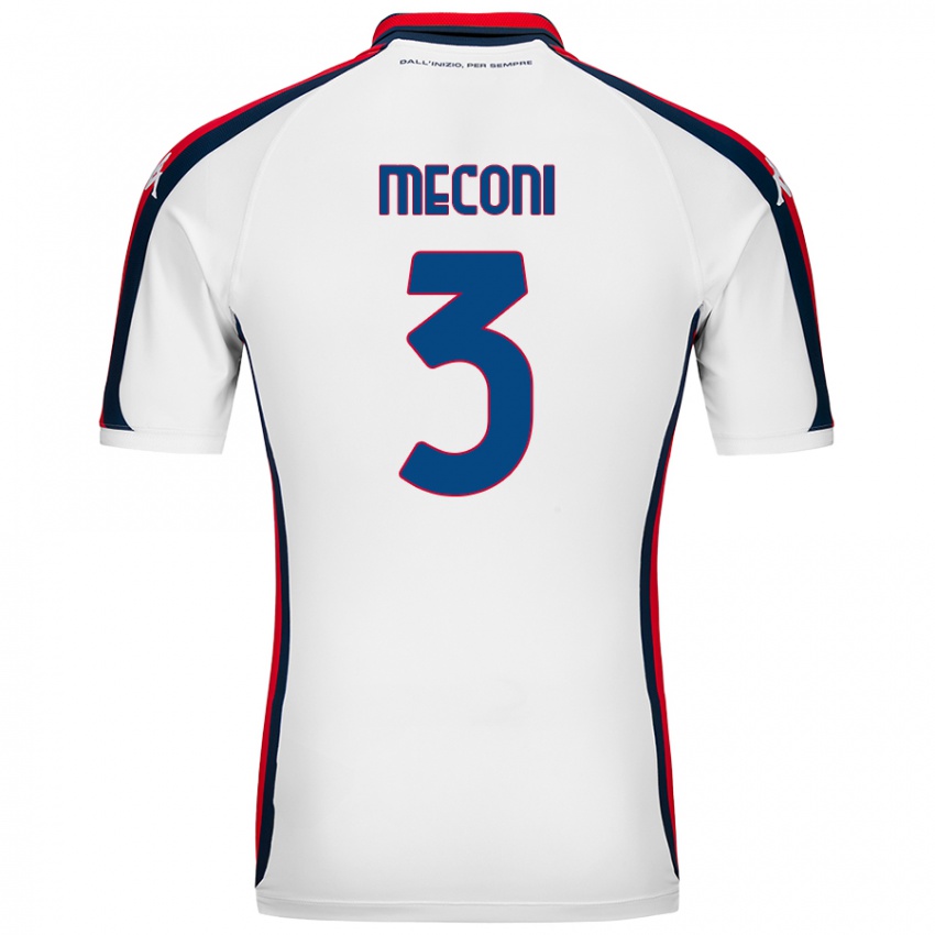 Niño Camiseta Edoardo Meconi #3 Blanco 2ª Equipación 2024/25 La Camisa