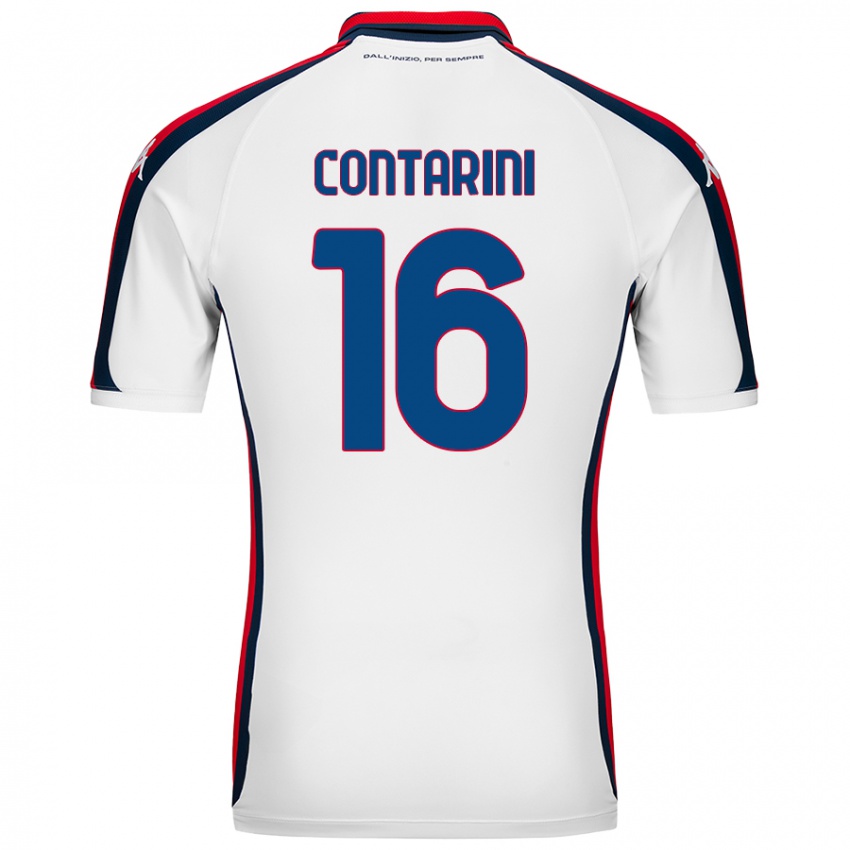 Niño Camiseta Jacopo Contarini #16 Blanco 2ª Equipación 2024/25 La Camisa