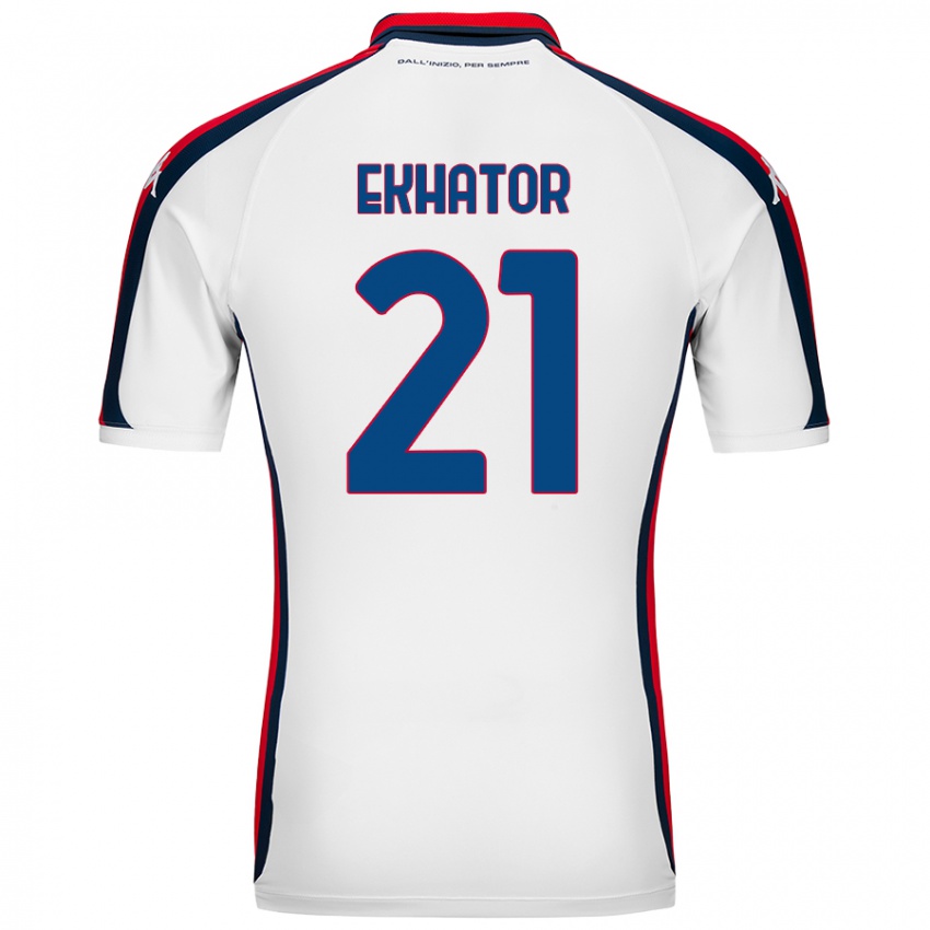 Niño Camiseta Jeff Ekhator #21 Blanco 2ª Equipación 2024/25 La Camisa