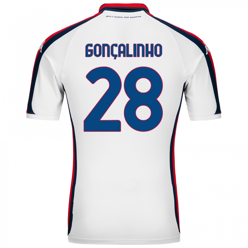 Niño Camiseta João Gonçalinho #28 Blanco 2ª Equipación 2024/25 La Camisa