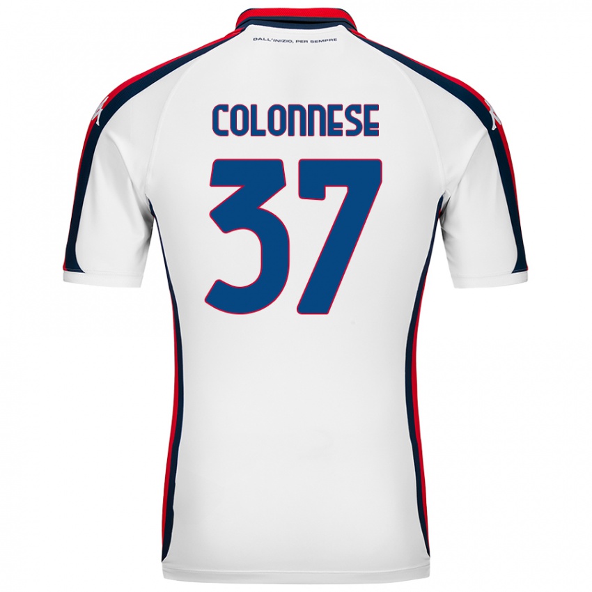 Niño Camiseta Lorenzo Colonnese #37 Blanco 2ª Equipación 2024/25 La Camisa