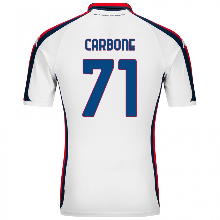 Niño Camiseta Filippo Carbone #71 Blanco 2ª Equipación 2024/25 La Camisa