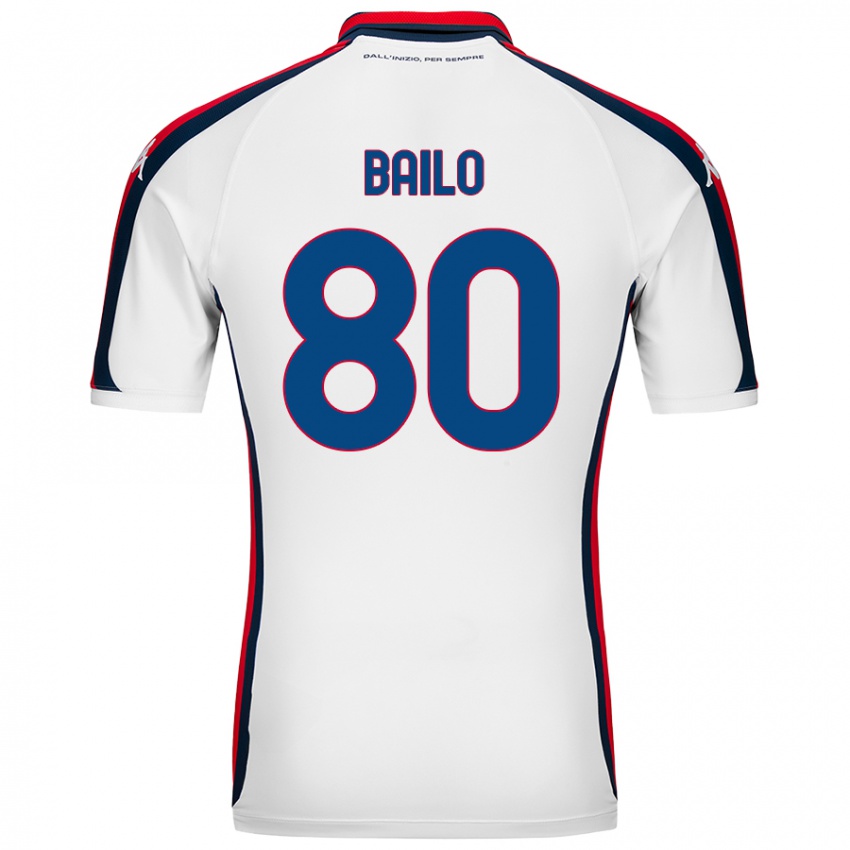 Niño Camiseta Giorgio Bailo #80 Blanco 2ª Equipación 2024/25 La Camisa