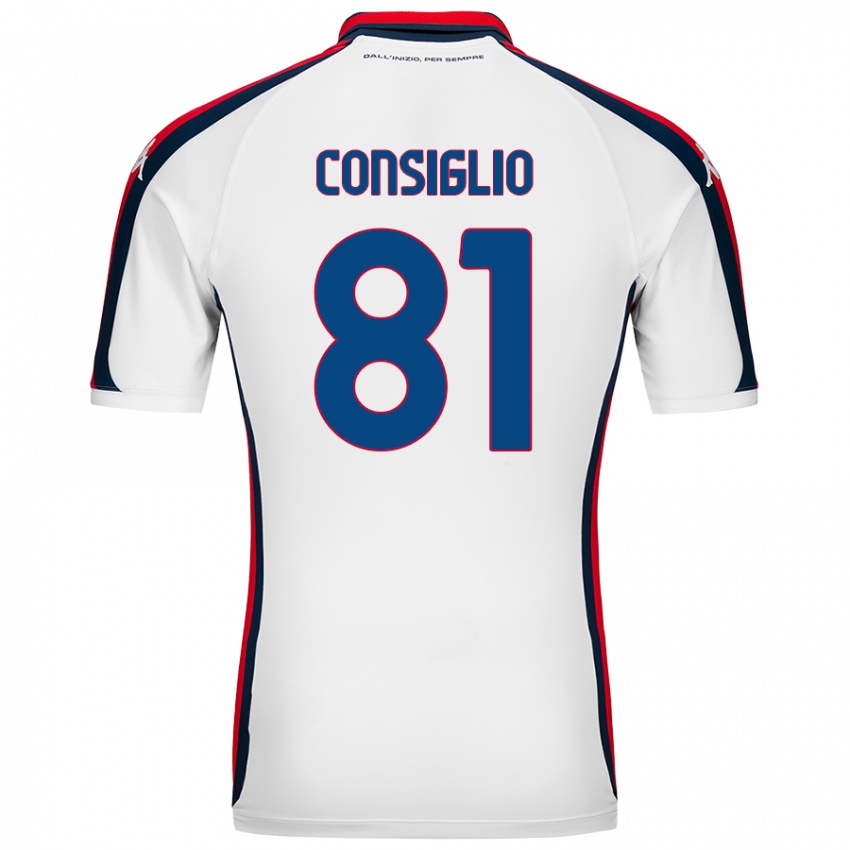 Niño Camiseta Leonardo Consiglio #81 Blanco 2ª Equipación 2024/25 La Camisa