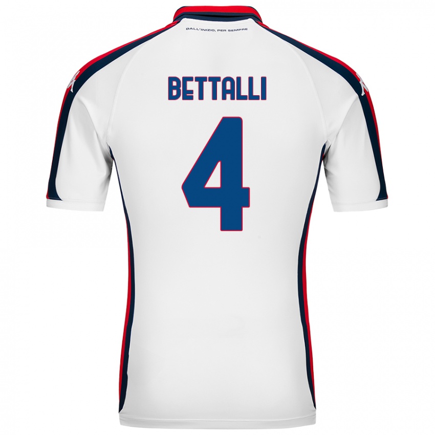 Niño Camiseta Giorgia Bettalli #4 Blanco 2ª Equipación 2024/25 La Camisa