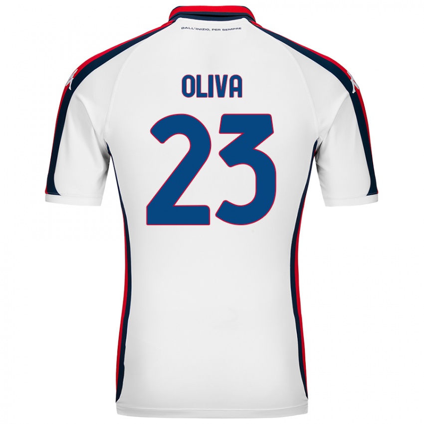 Niño Camiseta Eleonora Oliva #23 Blanco 2ª Equipación 2024/25 La Camisa