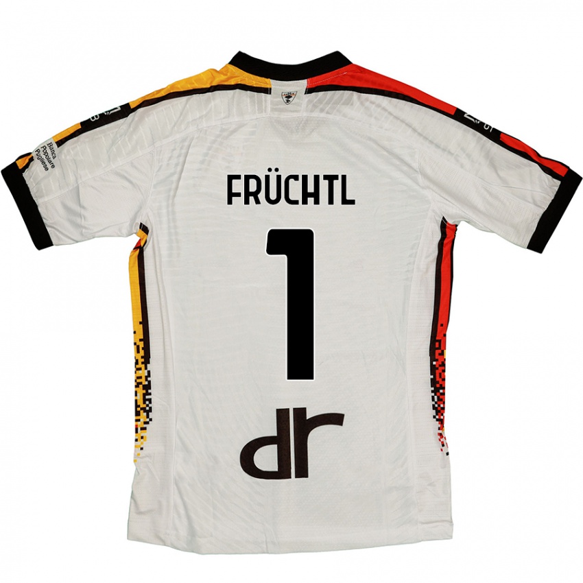 Niño Camiseta Christian Früchtl #1 Blanco Negro 2ª Equipación 2024/25 La Camisa