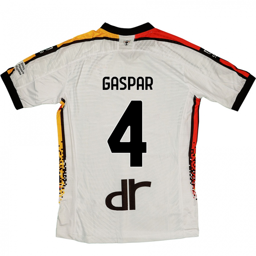 Niño Camiseta Kialonda Gaspar #4 Blanco Negro 2ª Equipación 2024/25 La Camisa