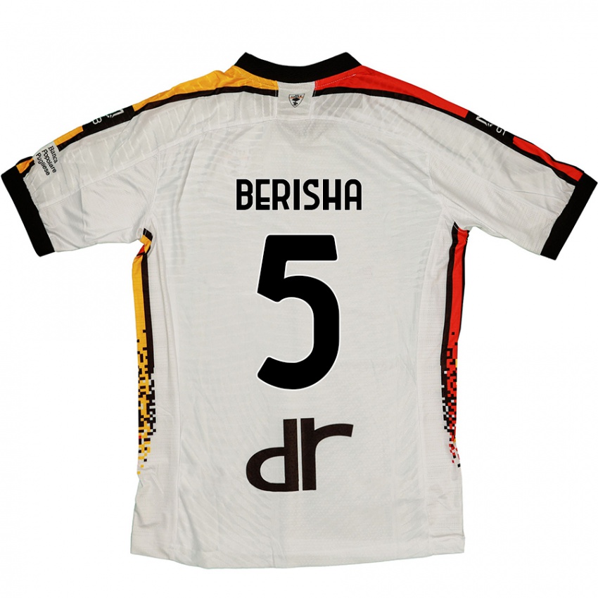 Niño Camiseta Medon Berisha #5 Blanco Negro 2ª Equipación 2024/25 La Camisa