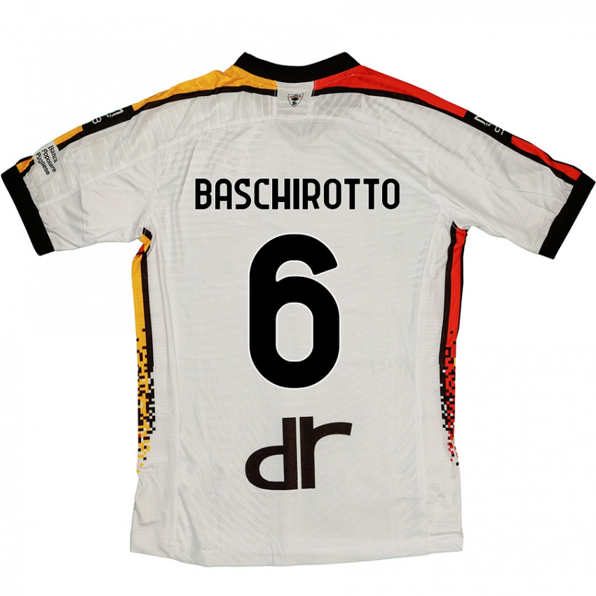 Niño Camiseta Federico Baschirotto #6 Blanco Negro 2ª Equipación 2024/25 La Camisa