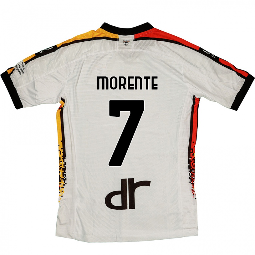 Niño Camiseta Tete Morente #7 Blanco Negro 2ª Equipación 2024/25 La Camisa