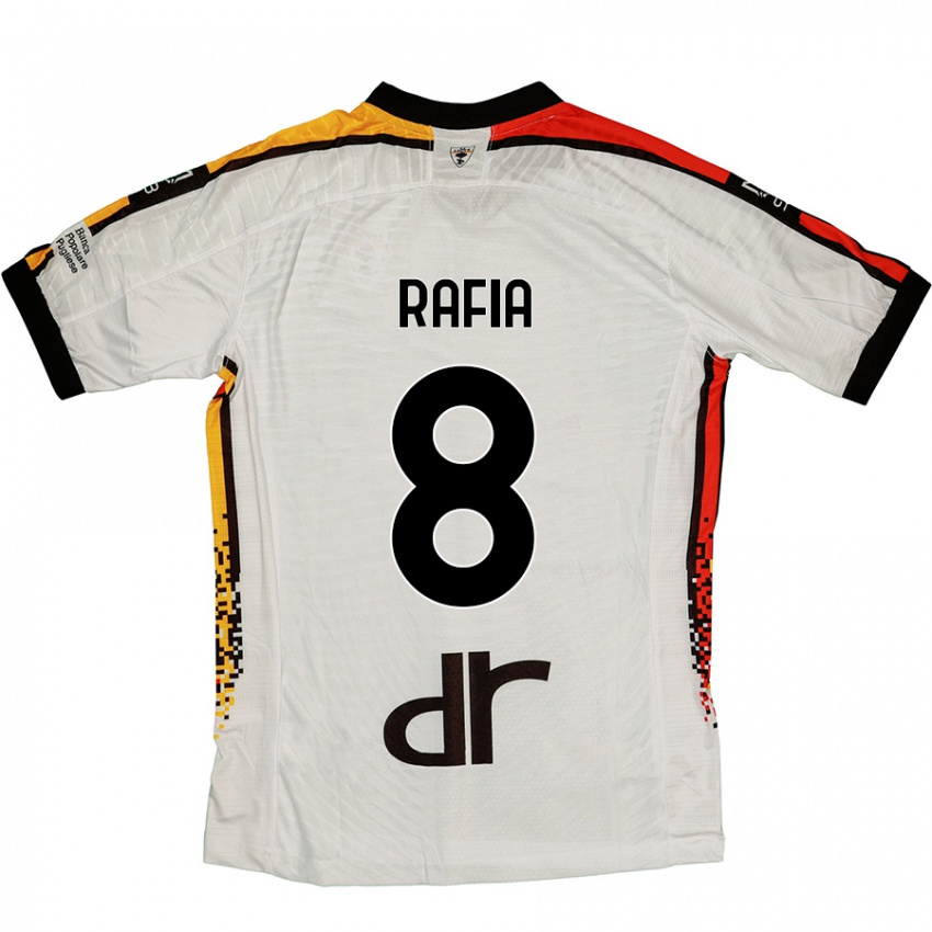 Niño Camiseta Hamza Rafia #8 Blanco Negro 2ª Equipación 2024/25 La Camisa