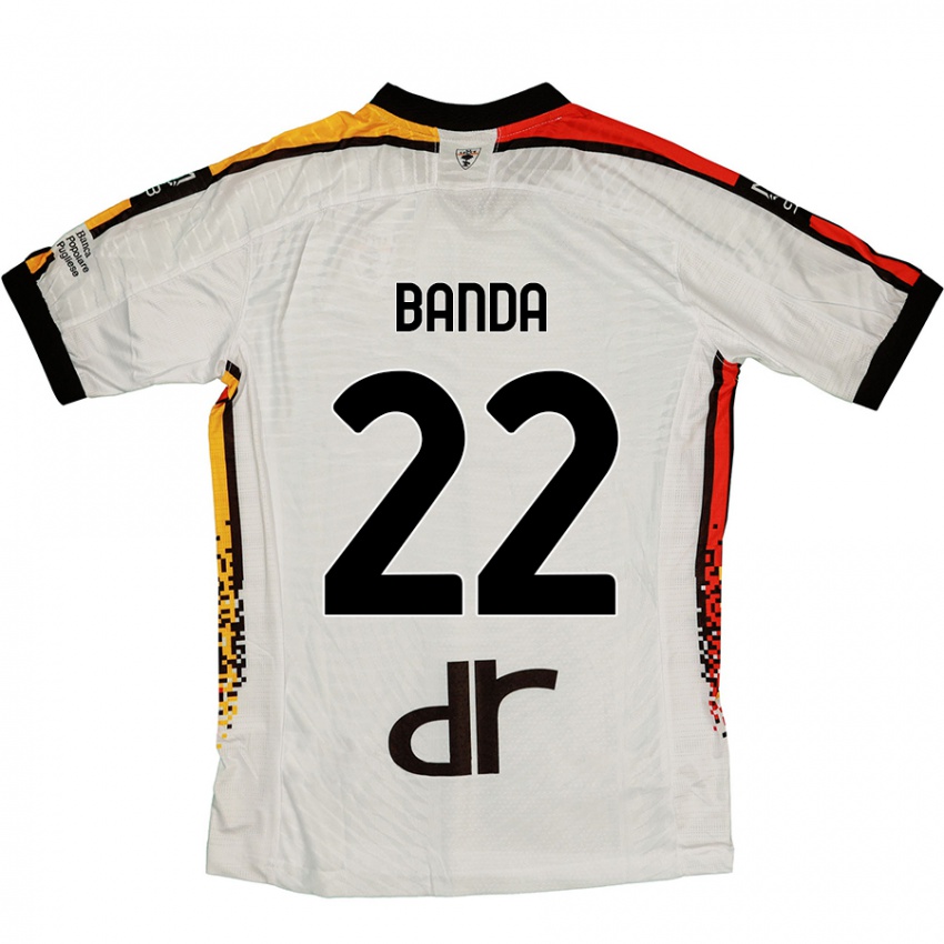 Niño Camiseta Lameck Banda #22 Blanco Negro 2ª Equipación 2024/25 La Camisa