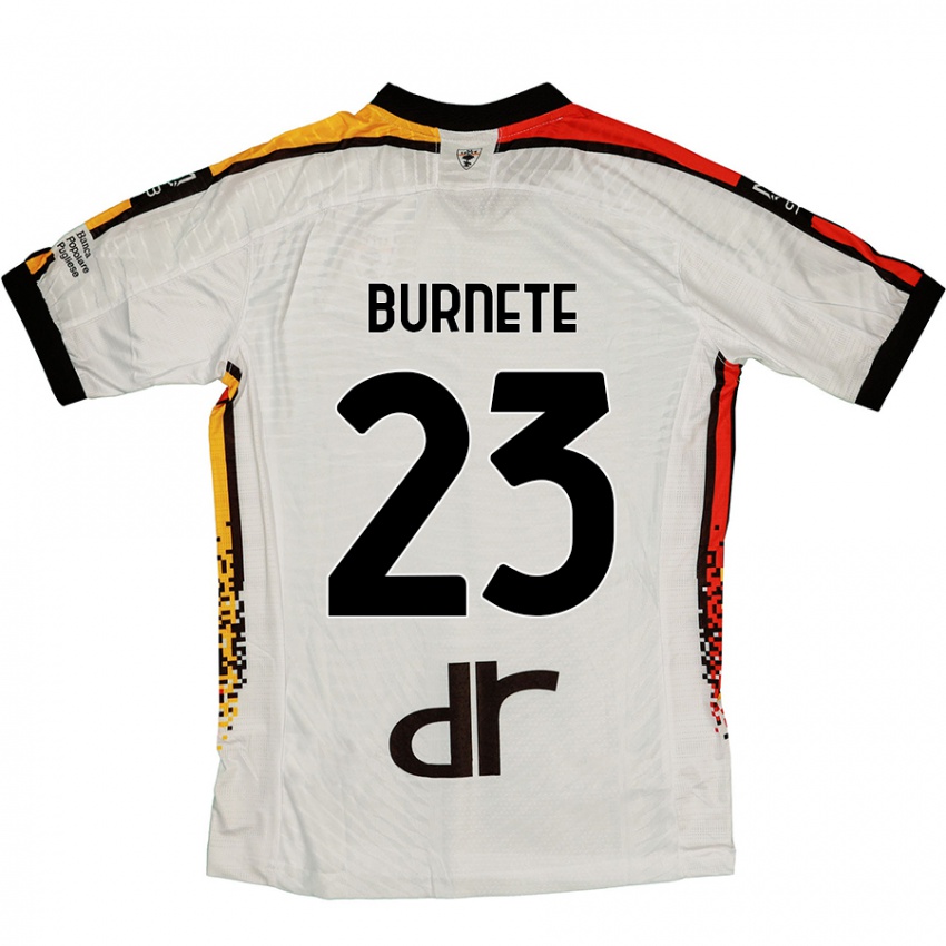 Niño Camiseta Rareș Burnete #23 Blanco Negro 2ª Equipación 2024/25 La Camisa