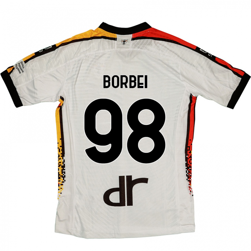 Niño Camiseta Alexandru Borbei #98 Blanco Negro 2ª Equipación 2024/25 La Camisa