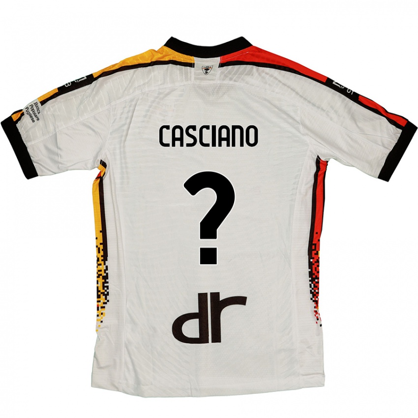 Niño Camiseta Emmanuel Casciano #0 Blanco Negro 2ª Equipación 2024/25 La Camisa