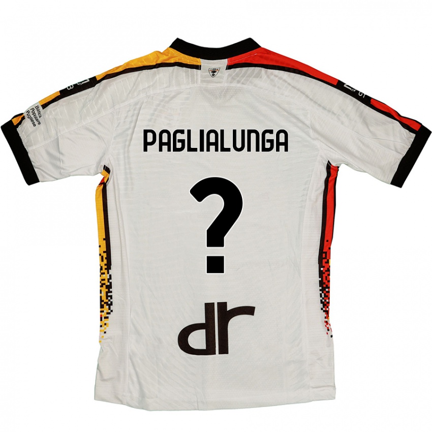 Niño Camiseta Robert Paglialunga #0 Blanco Negro 2ª Equipación 2024/25 La Camisa